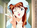 Asuka with the towel on her head